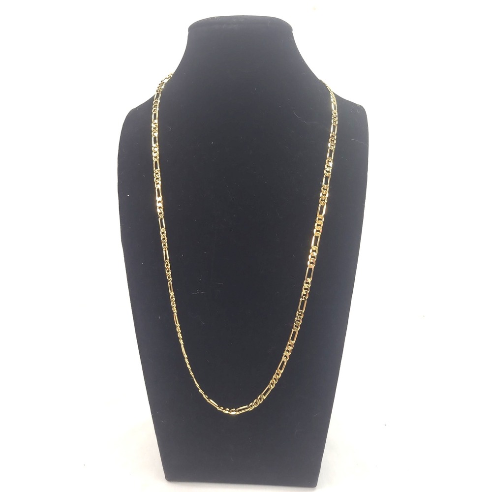 JH Signed 23" 14k Gold Filled Figaro Chain Necklace Unisex